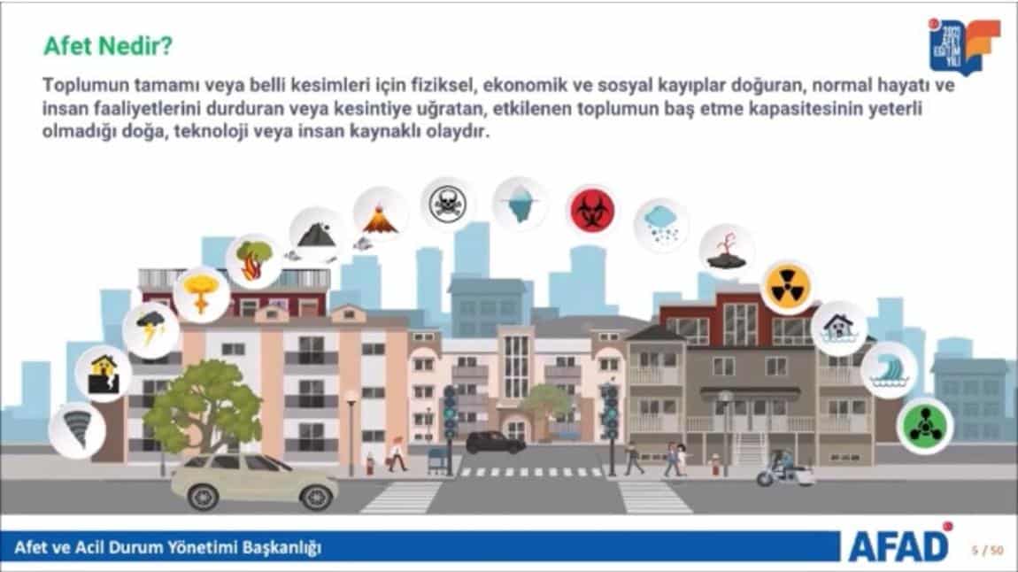 13 EKİM ULUSLARARASI AFETLERİN AZALTILMASI GÜNÜ